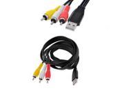 1.8m USB Male to 3 RCA Male Adapter Camcorder AV Cable