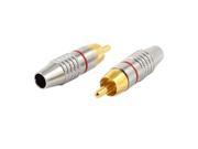 2 Pcs Metal Male RCA Audio Plug Jack Coaxial Cable Connectors Adapters