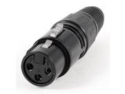 70mm x 18mm 3 Pin Female C17 XLR Converter Adapter Connector Solid Black
