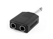 6.35mm 1 4 Male to 2 Female Jack M F Y Splitter Adapter Connector Black