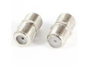 Unique Bargains 2 Pcs F Type Female to Female F F Jack RF CCTV TV Coaxial Adapter Connector