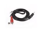 3.5mm Stereo Male to 2x RCA Male M M Connector AV Audio Y Splitter Cord 1.5M 5Ft