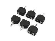 Unique Bargains 6 Pieces 3.5mm Stereo Audio Plug to 2 Port 3.5mm Jack Splitters Adapters