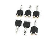 Unique Bargains 6 Pcs 6.35mm Stereo Audio Male Plug to 2 RCA Female Jack Adapter Connector