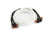 2 Meters White Black Male to Male Type RCA Audio Signal Cable for Auto Car