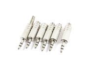 6pcs Replacement 3.5mm Male Jack Stereo Audio Spring Type Cable Connector