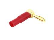 Audio Speaker Cable Adapter Metal 90 Degree Banana Plug Connector Red Gold Tone