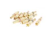 Unique Bargains 10 Pieces Gold Tone Red Black Metal Spring Head Male RCA Plug Connectors Adapter