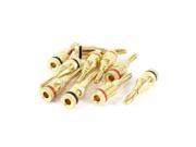 Gold Tone Audio Speaker In line Cable Connection Banana Jack Plug Adapter 10 Pcs