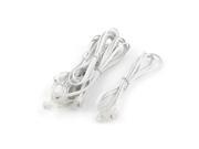 5 Pieces White 6P2C RJ11 Male to Male M M Flat Telephone Straight Cable 1M 3.3Ft
