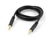 Black 3.5mm Stereo Audio Jack Male to Male Extension Cable Connector 1.4M