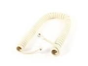 6.5ft Length Coil Stretchy RJ9 4P4C Elastic Telephone Cable Beige