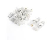 10Pcs RJ45 Network Cable Crystal Head w White Claws Style Boot Cap