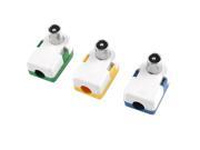 3pcs House Right Angle TV Jack Aerial Antenna Plug Connectors Tricolor