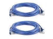 2 Pcs 16.4Ft 5M RJ45 CAT5E LAN Network Cable Blue for Ethernet Router Switch