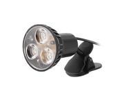 Black Round Head White 3 LEDs Light Clip On USB 2.0 Cable Lamp for Notebook PC