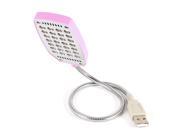 41.5cm USB 2.0 Silver Tone Flexible Gooseneck 28 LED Light Lamp Pink for Laptop