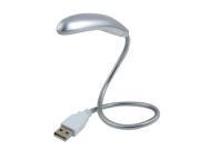Silver Gray Gooseneck 3 LEDs USB Plug Reading Light for Laptop PC