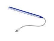 Metal Flexible Gooseneck 10 LED USB Lamp Light Dark Blue for Notebook PC