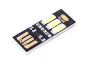 Portable Mini Pocket Card Lamp Warm White 3 LED Keychain USB Light