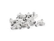 10 Pcs Silver Tone T Shape F Type Female to Female RF TV Antenna Connector