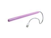 5V 5W Silver Tone Pink Flexible Gooseneck 10 LEDs USB Plug Reading Light