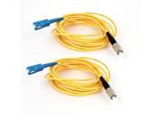 2 Pcs Simplex Single Mode SC to ST Optical Fiber Patch Cable 3 Meters 10 Ft