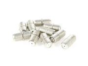 10 Pcs F Type Straight Female RF Coaxial TV Adapter Connector Silver Tone