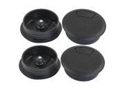 Office Home 50mm Diameter Grommet Round Cable Hole Cover Black 4Pcs