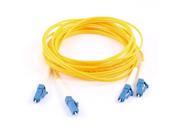 Duplex Single Mode 9 125 LC to LC Fiber Optic Patch Jump Cable Yellow 3 Meters