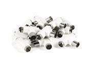 15 Pcs DVB T TV PAL 1 Male to 2 Female T Antenna RF Adapter Connector White