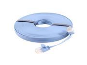 Unique Bargains Pale Blue Flat 20m 65.6ft RJ45 8P8C CAT6 CAT 6a Ethernet Network Lan Cable