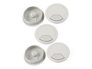 5 Pcs Home Desktop Computer 53mm Mount Round Light Gray Plastic Cable Grommet