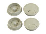 Office Home 50mm Diameter Grommet Round Cable Hole Cover Gray 4 Pcs