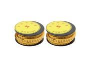 2 Rolls Yellow Flexible PVC Letter Q Print 2.5mm2 Wire Cable Markers Tag