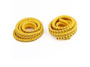 2 Pcs Orange Yellow Arabic Number 0 Printed 6mm2 Wire Cable Markers Rolls