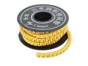 Yellow PVC Arabic Number 5 1.5mm2 Wire Cable Tag Markers