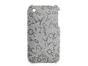 Plastic Case with Letter Pattern for iPhone 3GS Silvery