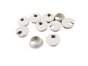 32mm Gray Plastic Computer Cable Cover Grommet Organizer Shell 10 Pcs
