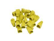 Anti Dust Yellow Plastic Boots Cover Cap for RJ45 20 Pieces
