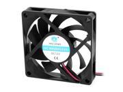 DC 12V 70mmx15mm 2 Pins Plastic Case Cooling Cooler Fan w Metal Grill
