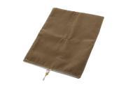 Unique Bargains Brown White Velvet 22cm x 27.5cm Sleeve Case Pouch Bag Case for Tablet PC