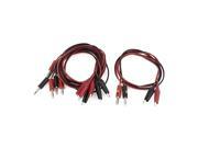 4Pcs Banana Jack Connector to Double Tester Alligator Clip Cable