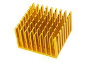 36mm x 38mm x 24mm Gold Tone Aluminium Cooling Fin