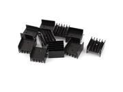 10 Pcs 25mmx23mmx16mm Black Aluminum Heatsinks Radiator Needles for Mosfet IC