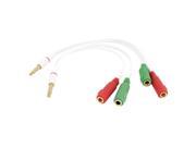 5 Length 3.5mm Male Plug to 2 Female Stereo Adapter Audio Cable 2pcs