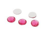 Unique Bargains 5 Pieces Bling Bling Rhinestone 10mmx3mm Home Button Sticker Pink for Cell Phone