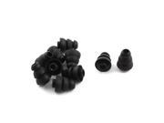 10 Pcs Black Silicone 4mm Dia Triple Flange Earbud Eartips In Ear Earplug
