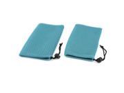 2 Pieces Teal Mp3 Mp4 Cell Phone Mobilephone Mesh Pouch Bags