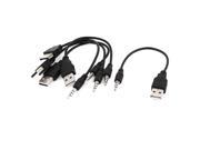 5 Pcs 3.5mm Audio Plug Jack to USB 2.0 Male Charging Cable Adapter Cord for MP3